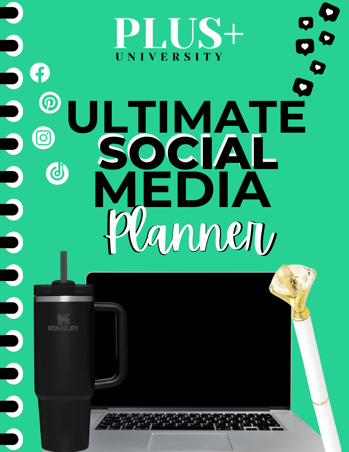 THE ULTIMATE SOCIAL MEDIA PLANNER|FACEBOOK INSTAGRAM TIKTOK PINTEREST & YOUTUBE|(WITH MRR)